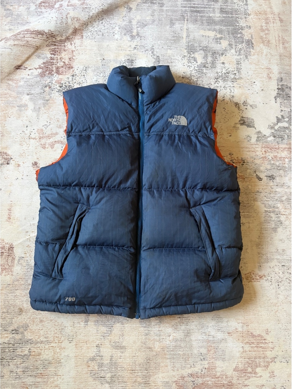 North face 700 puffer vest blue